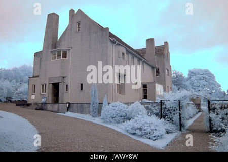 La Hill House a raggi infrarossi che mostra telecamera nascosta umidità da danni causati dall'acqua villa restaurata e progettata da Charles Rennie Mackintosh Foto Stock