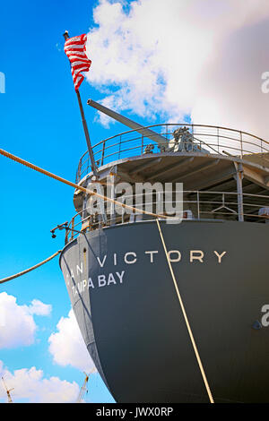 Vittoria americana WW2 truppa nave nel porto di Tampa Bay FL, Stati Uniti d'America Foto Stock