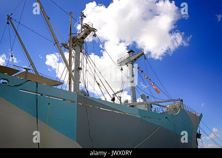 Vittoria americana WW2 truppa nave nel porto di Tampa Bay FL, Stati Uniti d'America Foto Stock
