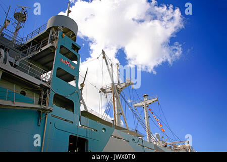 Vittoria americana WW2 truppa nave nel porto di Tampa Bay FL, Stati Uniti d'America Foto Stock