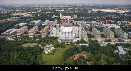 La Ruhr University di Bochum, strofinare, campus, aula magna, Bochum, la zona della Ruhr, Renania settentrionale-Vestfalia, Germania, Europa, Vista Aerea, antenna, la fotografia aerea Foto Stock