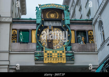 Orologio di ancoraggio. Vienna, Austria. Foto Stock