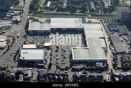 Vista aerea di Tottenham Hale Retail Park, London, Regno Unito Foto Stock