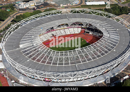 Vista aerea del London Stadium, Queen Elizabeth Park, London, Regno Unito Foto Stock