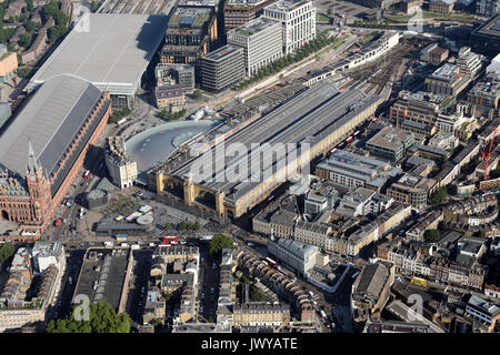 Vista aerea di Kings Cross stazione ferroviaria, London, Regno Unito Foto Stock