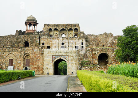 Bara Darwaza interna a Purana Qila, New Delhi Foto Stock