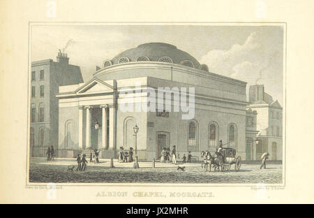 Albion Cappella, Moorgate Pastore, Metropolitan miglioramenti (1828), p255 Foto Stock
