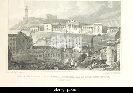 MA(1829) p 099 nuova High School, Calton Hill, da Canon gate cantiere della chiesa, Edimburgo Thomas Hosmer Pastore Foto Stock