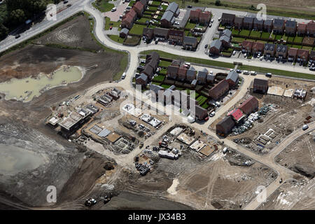 Vista aerea della costruzione di casa nel Regno Unito Foto Stock