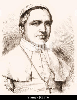 Il papa Pio IX, 13 maggio 1792 - 7 febbraio 1878, regnò come Papa dal 16 giugno 1846 fino alla sua morte Foto Stock