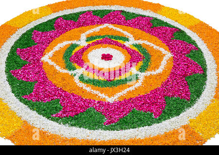 Diwali rangoli patterns fiore s petali rangoli design concept Foto Stock