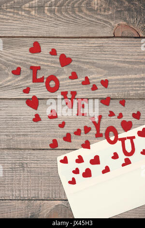 Lettera piena di grande amore Foto Stock