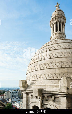 Sacré-Coeur cupola vista aerea in Montmartre, Parigi Foto Stock