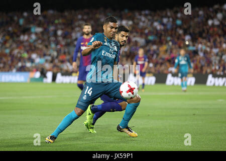 Barcellona, Spagna. 13 Ago, 2017. CASEMIRO del Real Madrid durante il Super Coppa Spagnola partita di calcio tra FC Barcelona e Real Madrid il 13 agosto 2017 presso il Camp Nou stadium di Barcellona, Spagna. Credito: Manuel Blondau/ZUMA filo/Alamy Live News Foto Stock