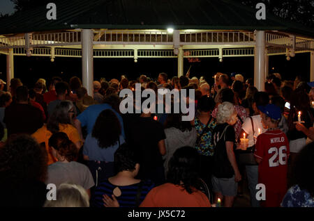 Gorgas Park di Philadelphia, Stati Uniti d'America. 13 Agosto, 2017. Veglia di protesta della supremazia bianca marzo a Charlottesville, al Parco Gorgas in Philadelphia Credito: Carlos Fernandez/Alamy Live News Foto Stock