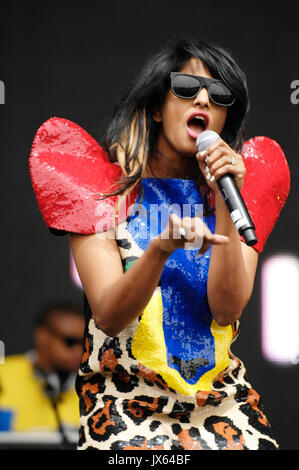 MIA (M.I.A.) suona 2009 fuori Lands Festival Golden Gate Park agosto 30,2009 San Francisco. Foto Stock