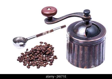 Manuale di metallo meccanica macinino da caffè. Foto Studio Foto Stock