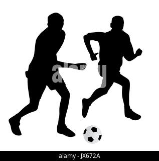 I giovani giocatori di calcio Foto Stock