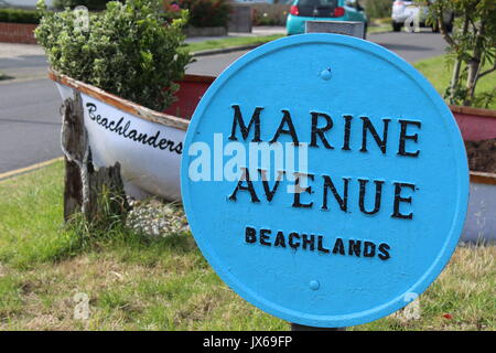 Viale marina, Beachlands East Sussex. Foto Stock