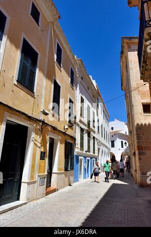 Ciutadella street scene Menorca Minorca Foto Stock