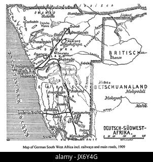 Mappa Namibia 1904 Foto Stock