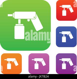 Spray aerosol può bottiglia con un ugello impostare collezione Illustrazione Vettoriale