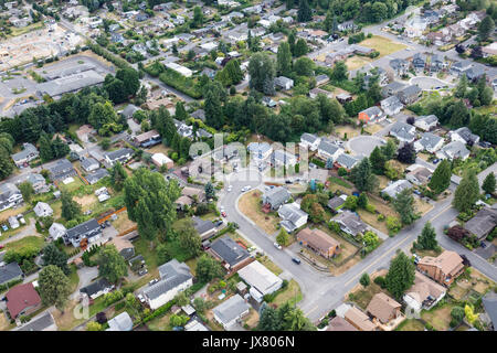 Vista aerea di alloggiamento in Bryn-Mawr Skyway intorno 82 Avenue South, Seattle, nello Stato di Washington, USA Foto Stock
