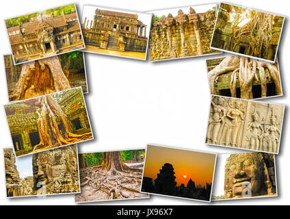 Il collage di immagini di Angkor Wat in Cambogia Foto Stock