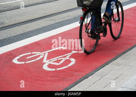 Designato bike lane o autostrada del ciclo Foto Stock