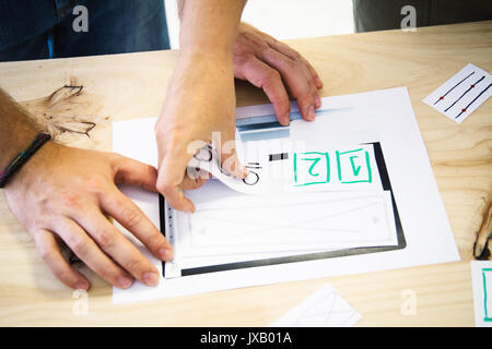 I progettisti la pianificazione di un sito web Foto Stock