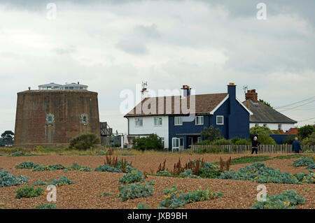 Strada di ciottoli, Suffolk, Regno Unito Foto Stock