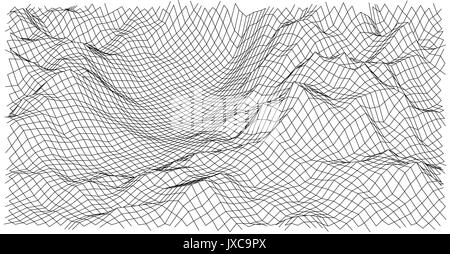 Wireframe paesaggio poligonale. Illustrazione Vettoriale Illustrazione Vettoriale