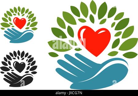 Ecologia, protezione ambientale logo o etichetta. Naturale, prodotto biologico, ecologico e la relativa icona. Illustrazione Vettoriale Illustrazione Vettoriale