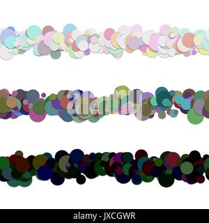 Ripetibile modello di punto punto linea di divisione design set - grafica vettoriale degli elementi di decorazione dal cerchi multicolori Illustrazione Vettoriale