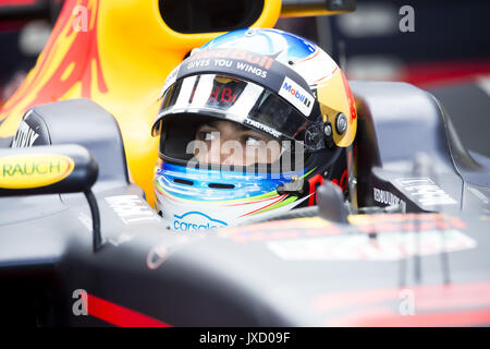 Tifosi si riuniscono prima delle qualifiche per la F1 British Grand Prix sul circuito di Silverstone, a Silverstone, Northamptonshire dotate: atmosfera dove: Towcester, Regno Unito quando: 15 lug 2017 Credit: Anthony Stanley/WENN.com Foto Stock