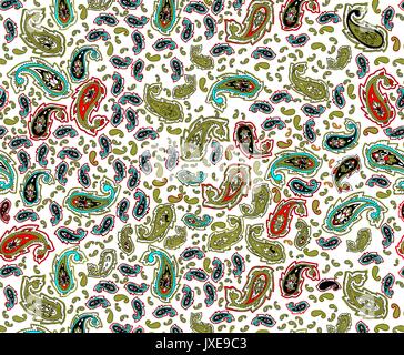 Seamless Paisley pattern. Doodle style Illustrazione Vettoriale