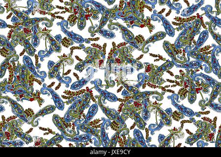 Seamless Paisley pattern. Doodle style Illustrazione Vettoriale