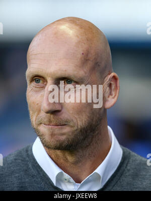 Reading, Regno Unito. Il 15 agosto, 2017. La lettura di Manager Jaap Stam durante il cielo di scommessa match del campionato tra lettura e Aston Villa al Madejski Stadium, Reading, in Inghilterra il 15 agosto 2017. Foto di Andy Rowland / Prime immagini multimediali. **Solo uso editoriale FA Premier League e Football League sono soggetti a licenza DataCo. Credito: Andrew Rowland/Alamy Live News Foto Stock