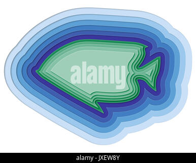 Illustrazione di un pesce stratificata in mare Foto Stock