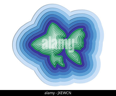 Illustrazione di un pesce stratificata in mare Foto Stock