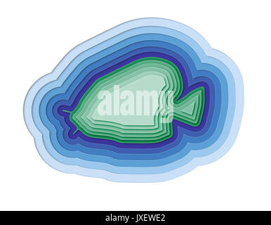 Illustrazione di un pesce stratificata in mare Foto Stock
