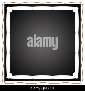 Vintage telaio nero su sfondo bianco Foto Stock