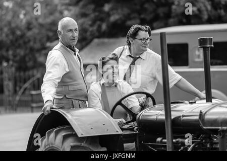 1940s Evento, National Tramway Museum, Crich, Agosto 2017 Foto Stock