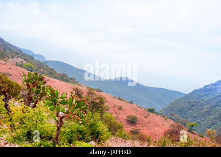 Vista sul paesaggio di montagna da Oaxaca in Messico Foto Stock