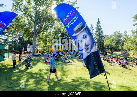 Shakespeare da prua, Princes Island Park, Calgary, Alberta, Canada Foto Stock