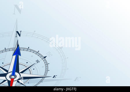 Bussola sullo sfondo del nord Foto Stock