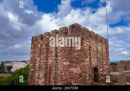 Torre del castello a Silves, Algarve, PORTOGALLO Foto Stock