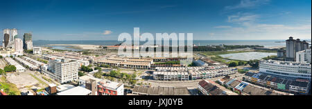 Vista panoramica della città di Malacca, Malaysia da un edificio alto Foto Stock