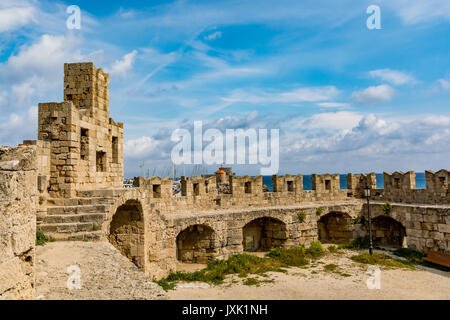 San Paolo Gate a Rodi città vecchia, vista interna, l' isola di Rodi, Grecia Foto Stock