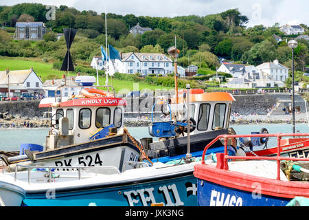 Intorno al villaggio Coverack sulla penisola di Lizard Cornwall Inghilterra REGNO UNITO Foto Stock